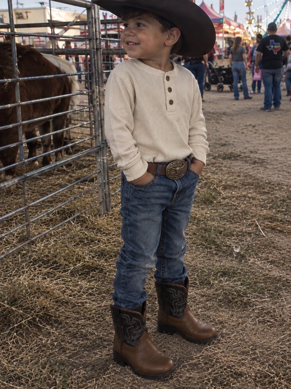 Kids Brown Cowboy Boots